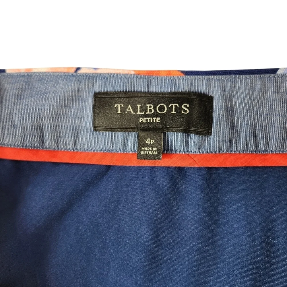 Talbots Floral Navy Pencil Skirt Size 4